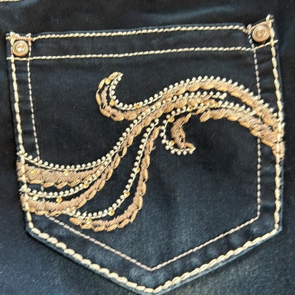 Hydraulic “Addison” Super Skinny Embellished Whiskered Black Jeans. Size 17/18 - Picture 7 of 16